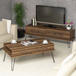 Hanah Home Ekol - Conjunto de muebles de salón Nogal